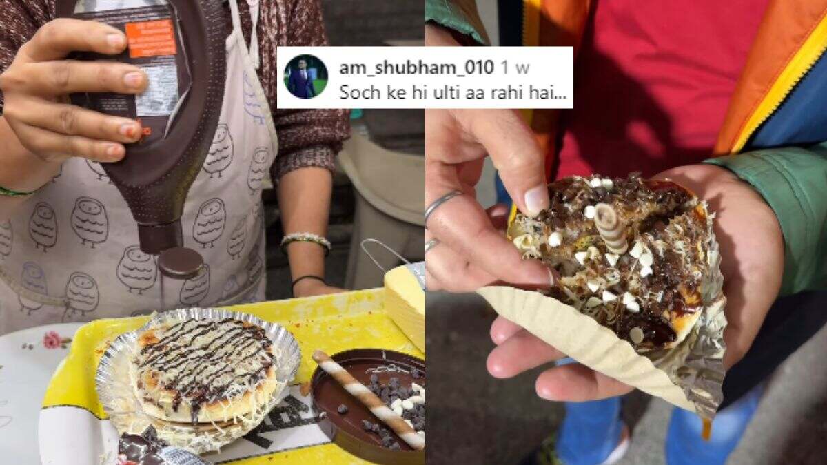 Woman Sells Chocolate Cheese Vada Pav In Indore; Netizens Say, “Soch Ke Hi Ulti Aa Rahi Hai”