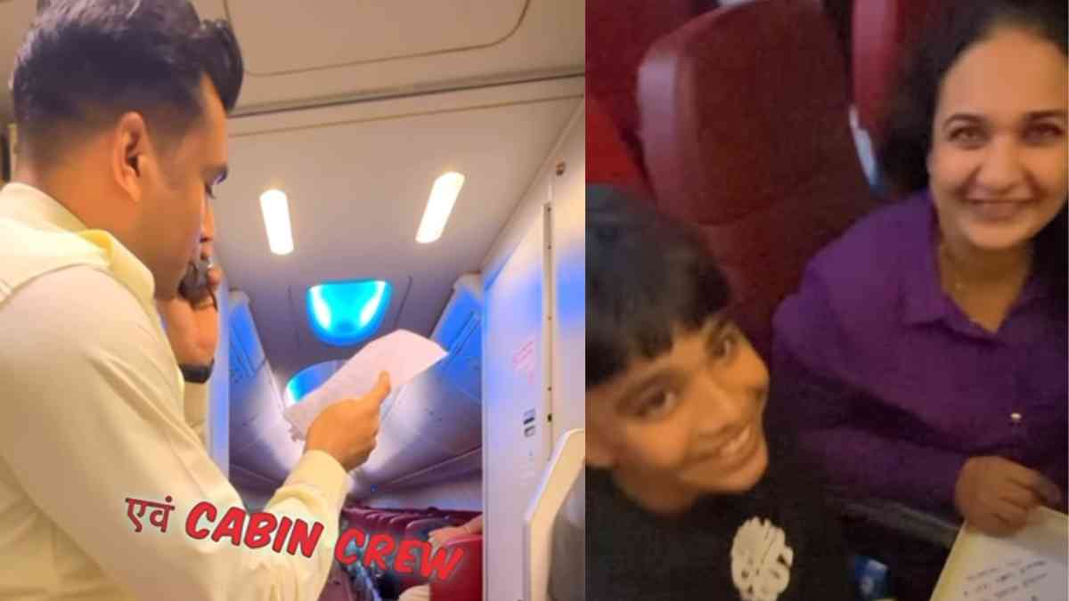 Watch: Boy Requests Air India Express Crew To Help Celebrate His Mom’s B’day; They Gift Her Chocolates & Clap For Her