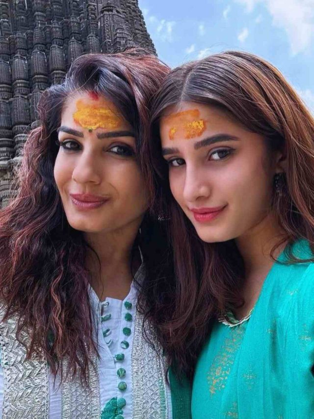 Raveena Tandon & Rasha Thadani Visit Grishneshwar & Trimbakeshwar Jyotirlingas In Maharashtra