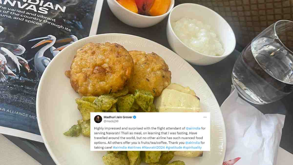 Madhuri Grover Praises Air India For Serving Navratri Thali; Says, “No Other Airline Has Such Nuanced Food Option”