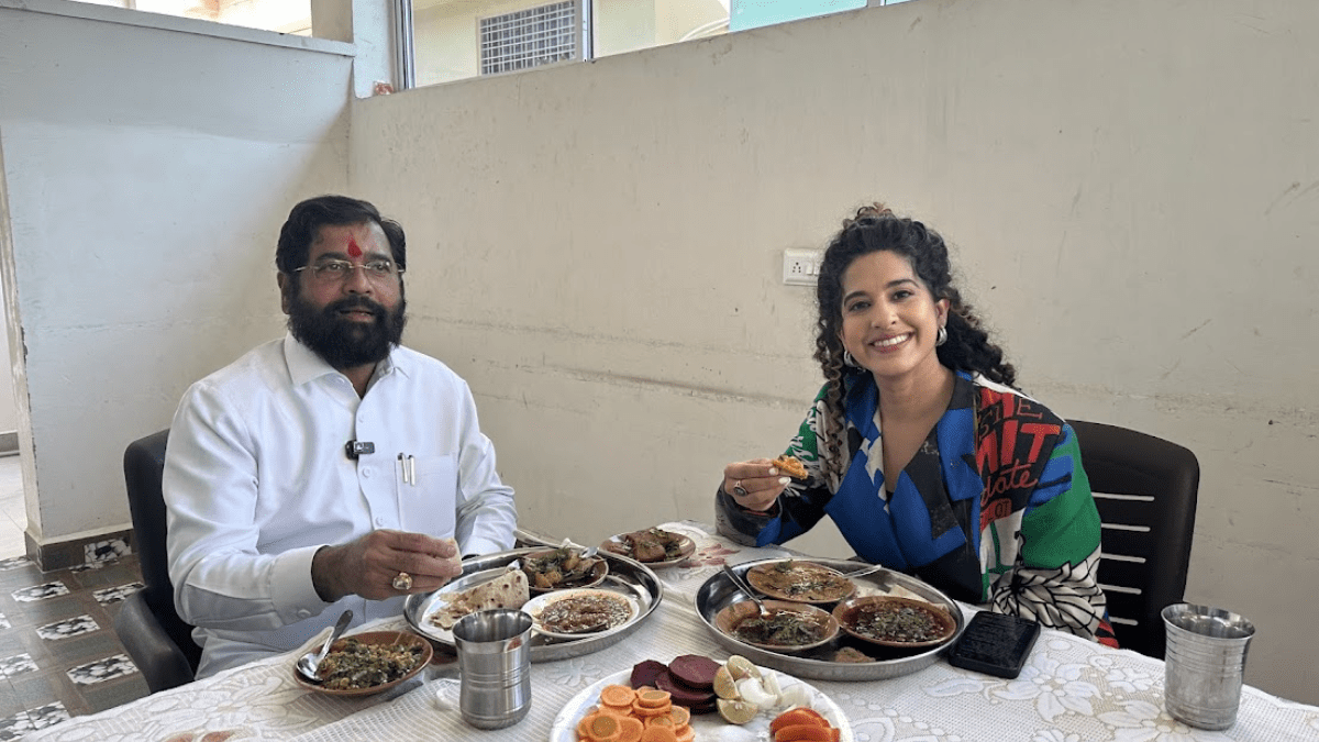 Kamiya Jani Enjoys Veg Saoji Cuisine With Maharashtra CM Shri Eknath Shinde On Ram Navami