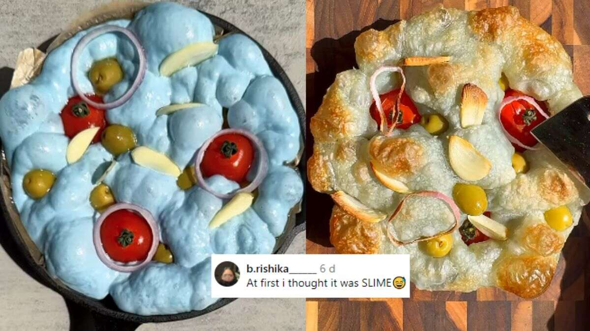 Baker Makes Blue Focaccia; Confused Netizens Ask, “What In The Cloudy With A Chance Of Meatballs Is This”