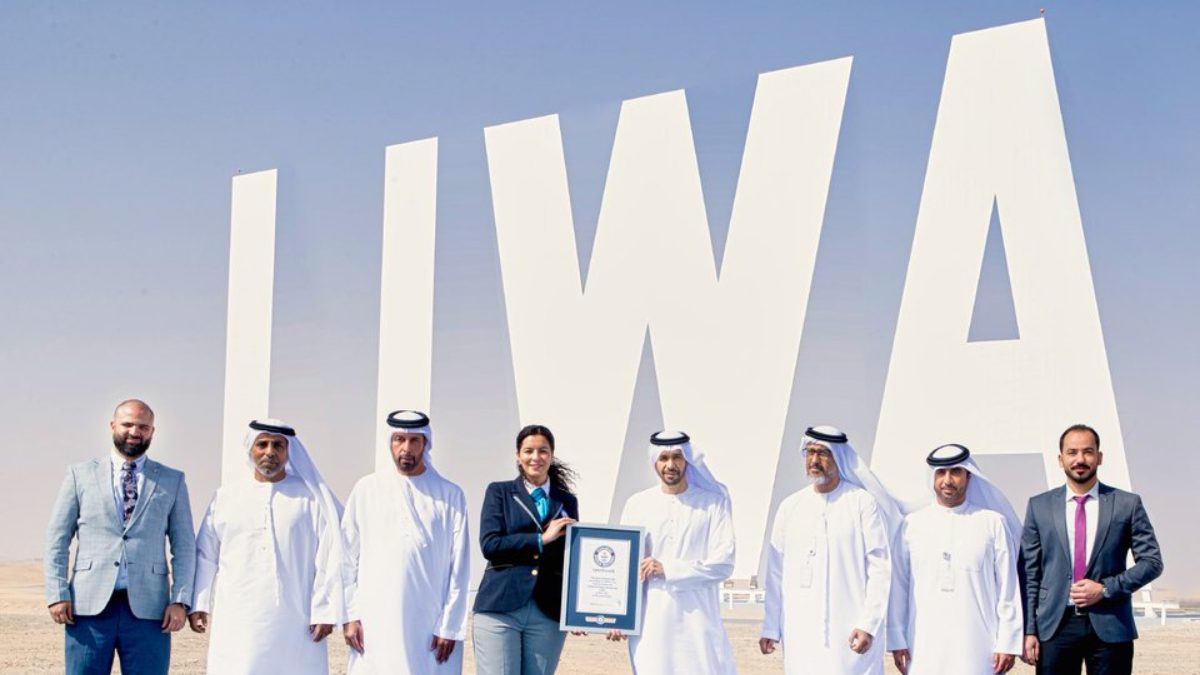At 23.5m Tall, LIWA Sign Surpasses Hollywood & HATTA To Claim Guinness World Record