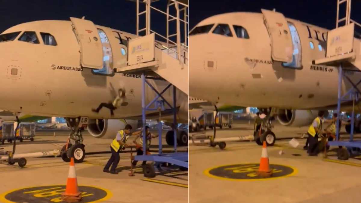 Airline Worker Falls Off Airbus A320 As Ground Staff Remove Ladder At Jakarta Airport In Indonesia 