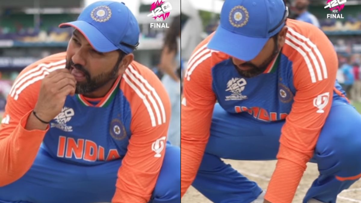 Rohit Sharma Gets Emotional At India’s T20 World Cup Victory, Takes A Bite Of Barbados Grass; Video Inside