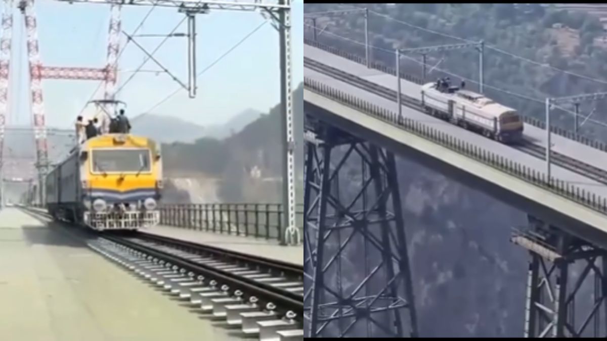 In A Historic Moment, 1st Trial Train Crosses World’s Highest Chenab Rail Bridge In J&K; USBRL Project Nears Completion