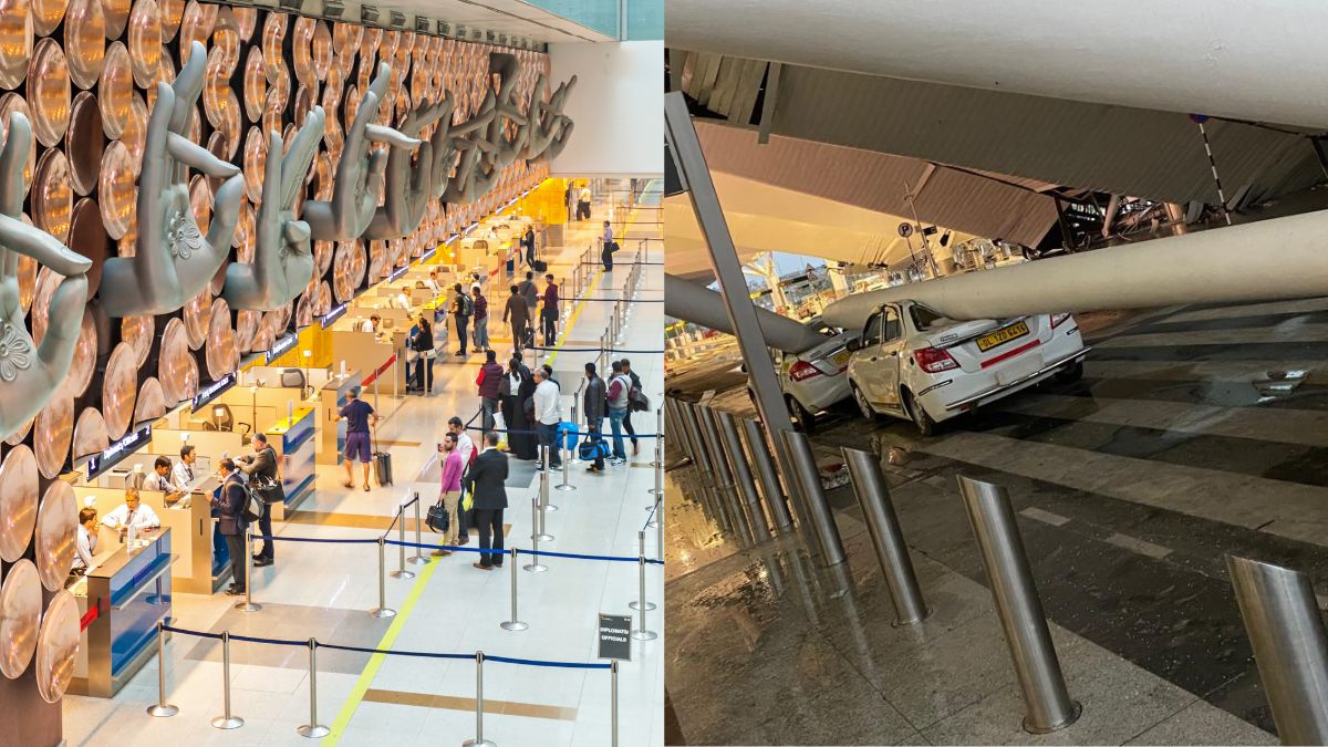 Roof Collapses At Delhi Airport Terminal 1 Amid Heavy Rainfall; 1 Casualty Reported & Flight Operations Affected