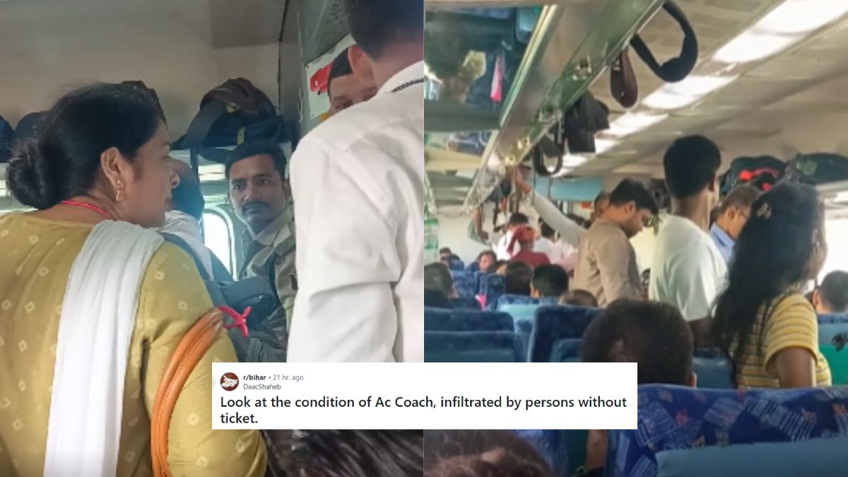 Redditor Shares Video Showing Passengers Without Ticket Infiltrating Katihar Intercity Express’s AC Coach; Netizens Say, “This Has Become A Norm”