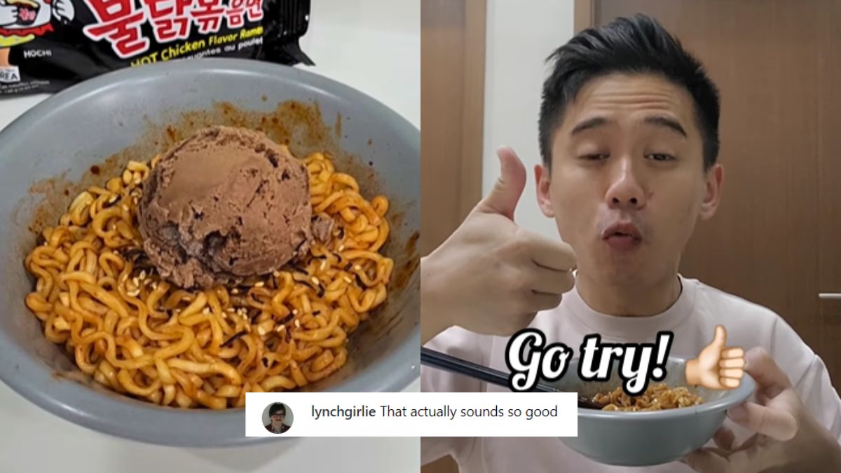 Instagrammer Tries Chocolate Ice Cream With Spicy Korean Noodles & Netizens Are Low-Key Interested In Trying It Out!