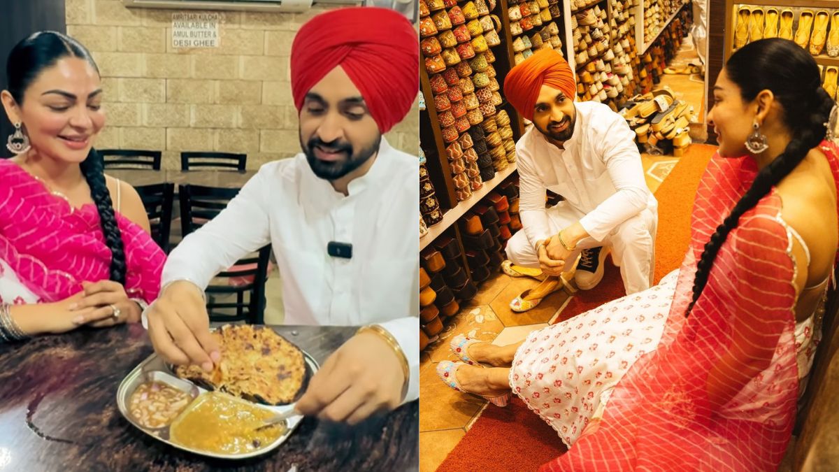 Diljit Dosanjh & Neeru Bajwa Tuck Into Crispy Amritsari Kulche & Shop For Juttis In Amritsar