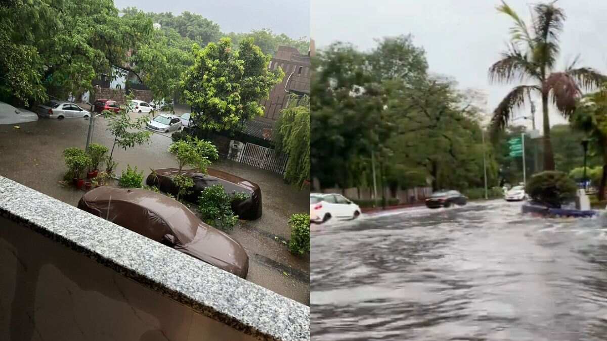 Heavy Rainfall Lashes Delhi; From Waterlogged Roads To Collapsed Airport Roof, Residents Face Harsh Time