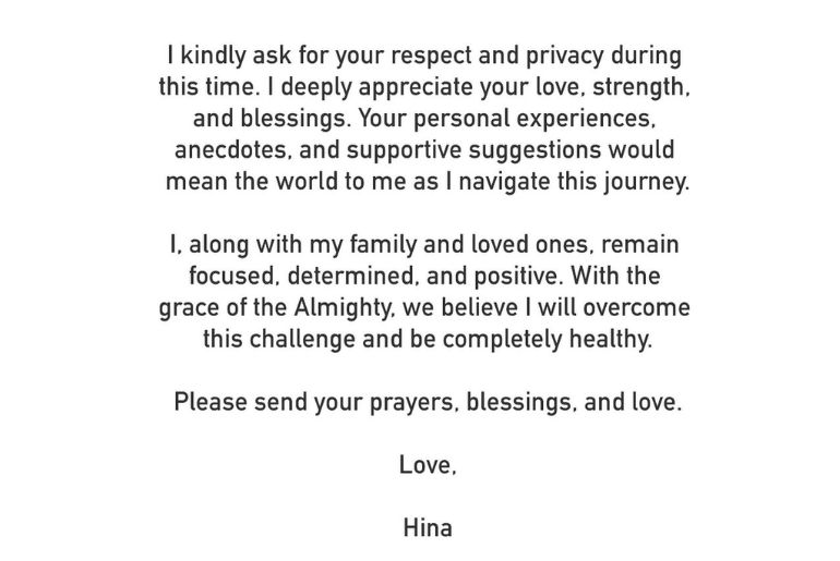 Hina Khan Cancer