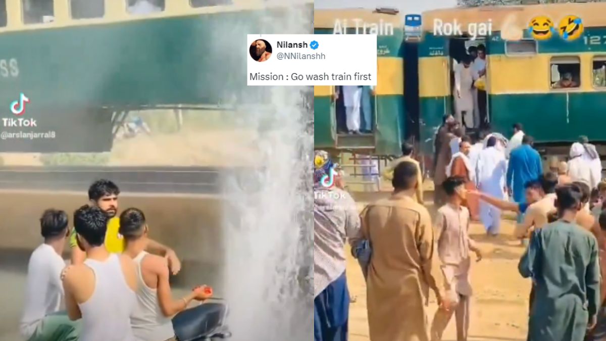 Men Throw Water On Passing Train In Pakistan; Get Beaten By Passengers; Netizens: “Mission Wash Train First”