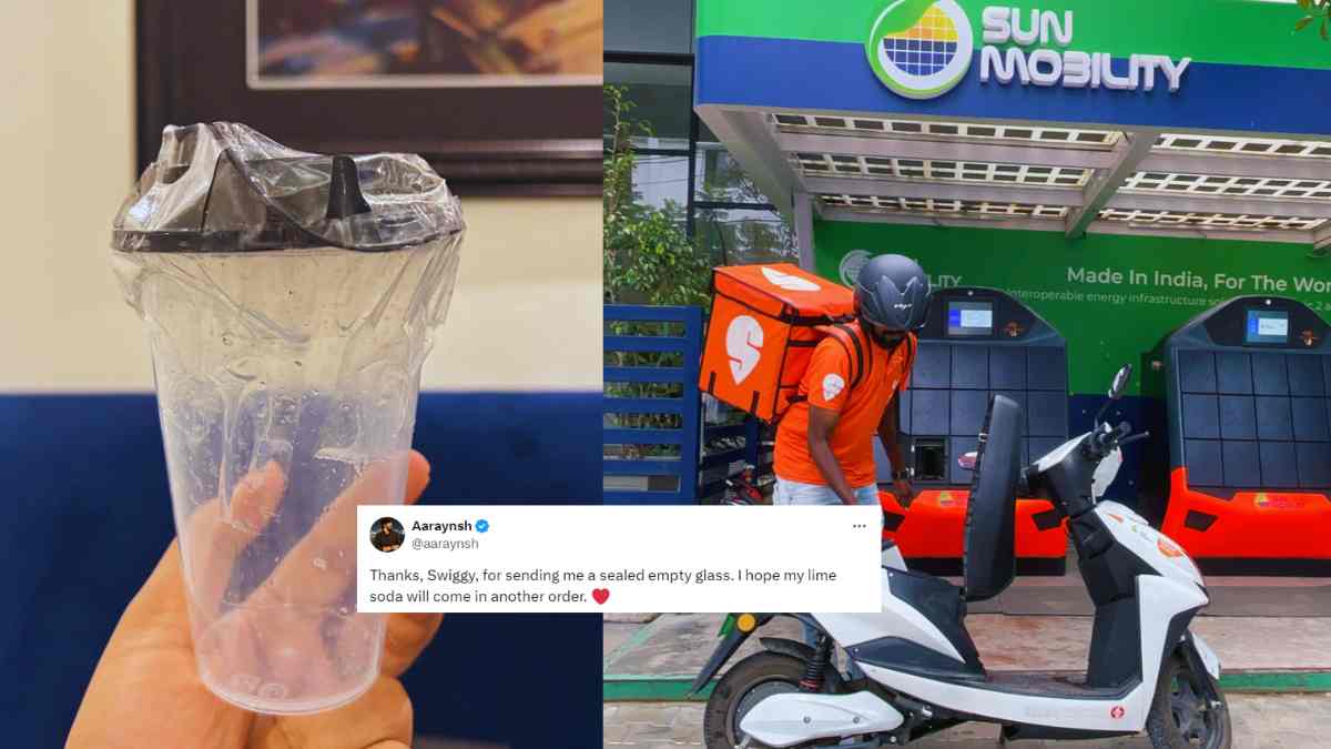 Swiggy Sends Man Sealed Empty Glass Instead Of Lime Soda; “Hope Lime Soda Comes In Next Order,” Quips Man