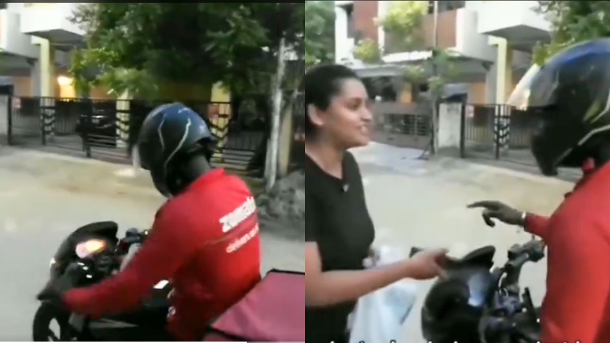 “This Man Has A Golden Heart”, Say Netizens Seeing Zomato Agent’s Kind Gesture Towards Swiggy Delivery Man