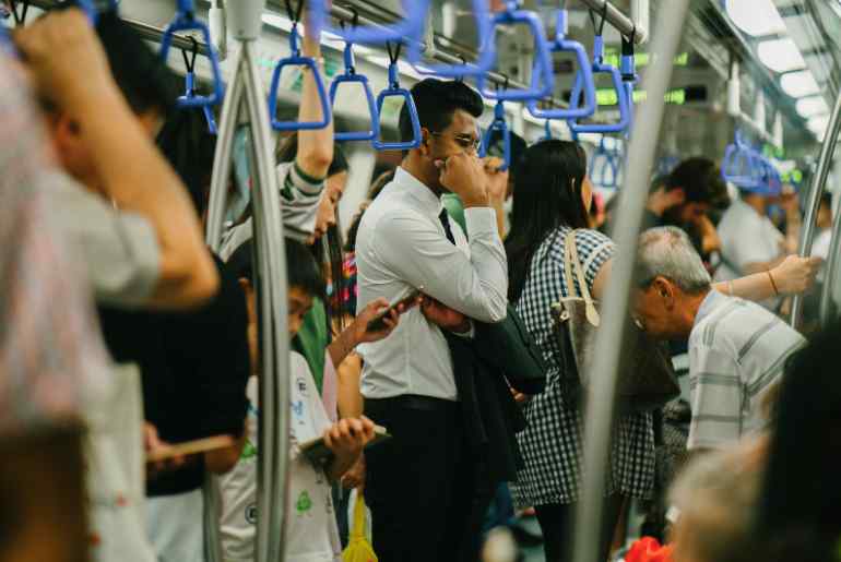 crowded metro