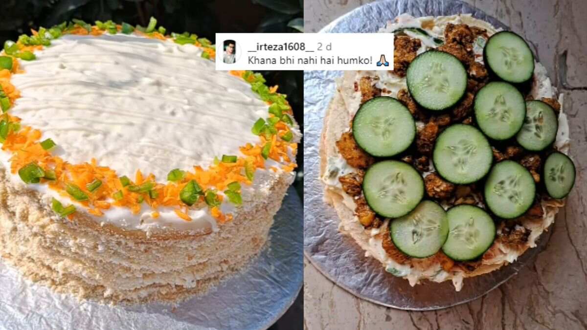 Creator Makes Chicken Cake Loaded With Cabbage, Cream & More; Netizens Say, “Khana Bhi Nahi Hai Humko”