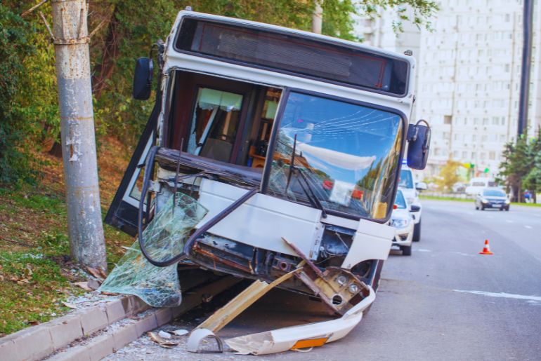 Bus Overturned In Panchkula