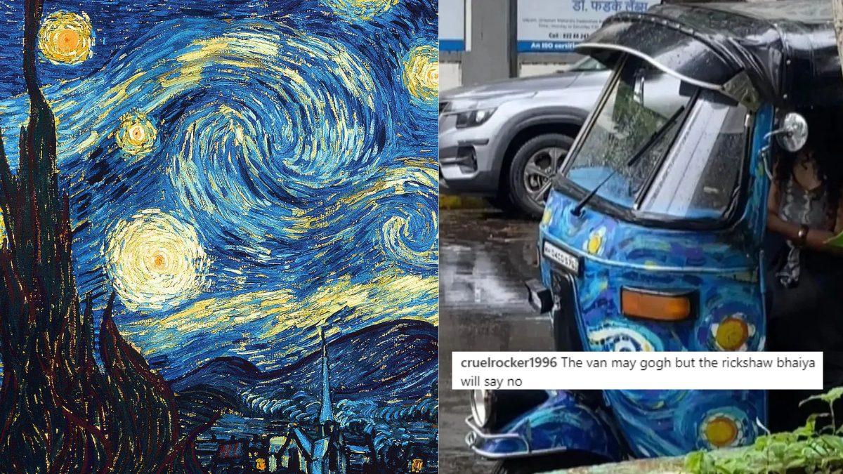 Van Gogh’s Iconic Starry Night Hits The Streets Of Mumbai On A Rickshaw; Netizens Had Some ‘Punny’ Things To Say!