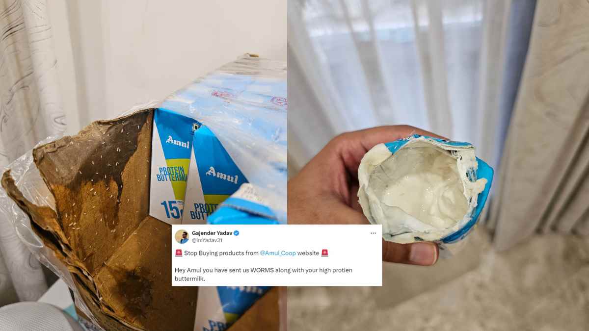 Man Finds Worms In Amul High-Protein Buttermilk Ordered Online; Netizens Say, “Asked For Veg, Got Non-Veg Protein”