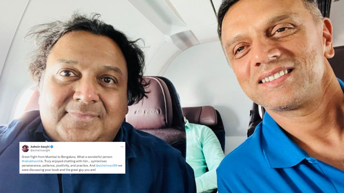 Author Ashwin Sanghi Meets Rahul Dravid On A Mumbai-Bengaluru Flight; Internet Calls Him Lucky For Meeting ‘The Wall’!
