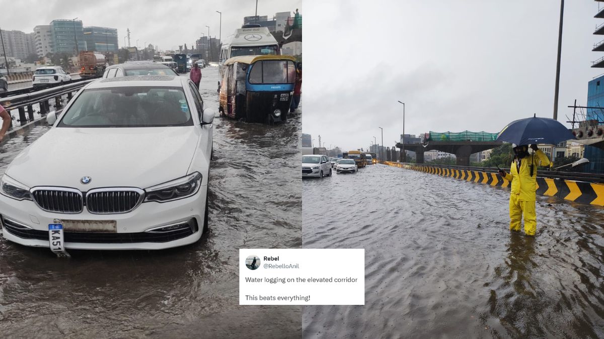 Bengaluru Airport Elevated Corridor Temporarily Flooded After Rainfall; Netizens Ask, “Why Should We Pay Toll For This?”