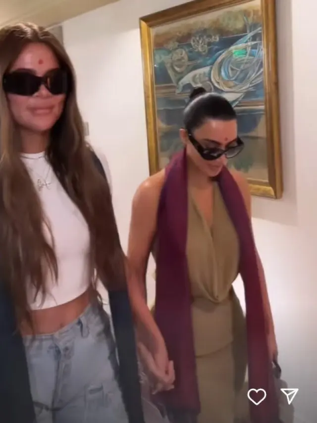 Kim Kardashian & Khloe Kardashian Arrive In Mumbai For Anant Ambani-Radhika Merchant’s Grand Wedding
