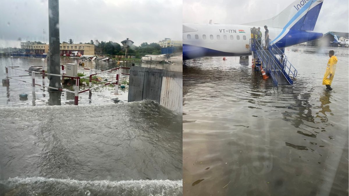 Kolkata Airport Turns Into ‘Sea Airport’ Amid Rain; Flights Continue Uninterrupted Despite Runway Flooding