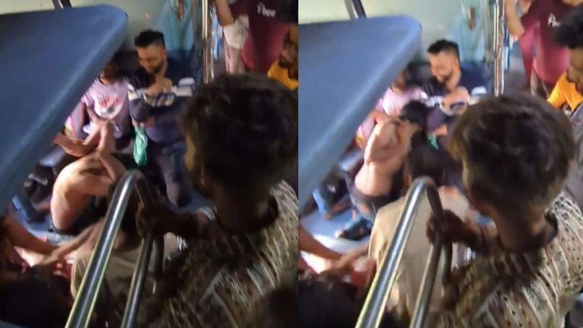 Passengers Beat Up Pickpocket For Stealing Mobiles And Wallets On Moving Train; Netizens React