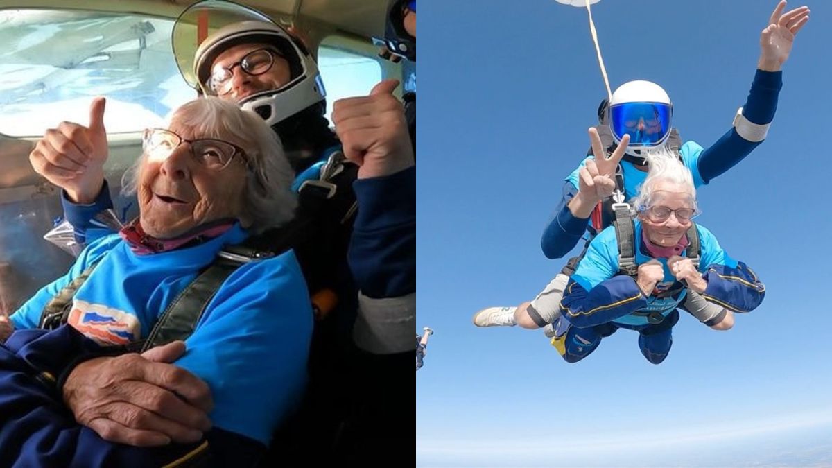 102 Year Old Uk Woman Skydives To Celebrate Her Birthday Becomes The