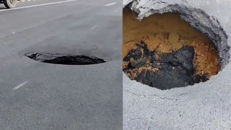 Pothole On Delhi-Mumbai Expressway