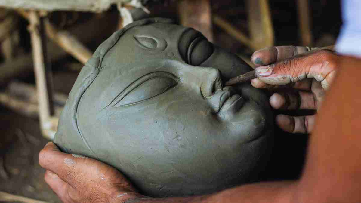 To Craft The Faces Of Maa Durga During Durga Puja, Sculptors Use THIS Clay