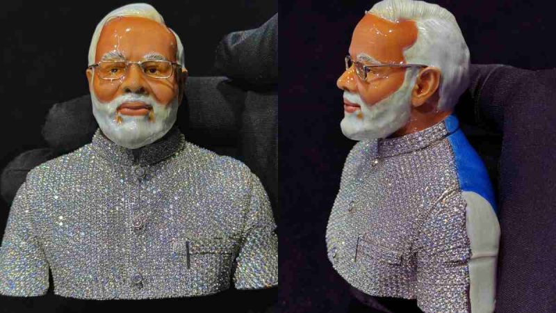 PM Modi statue lab grown diamonds