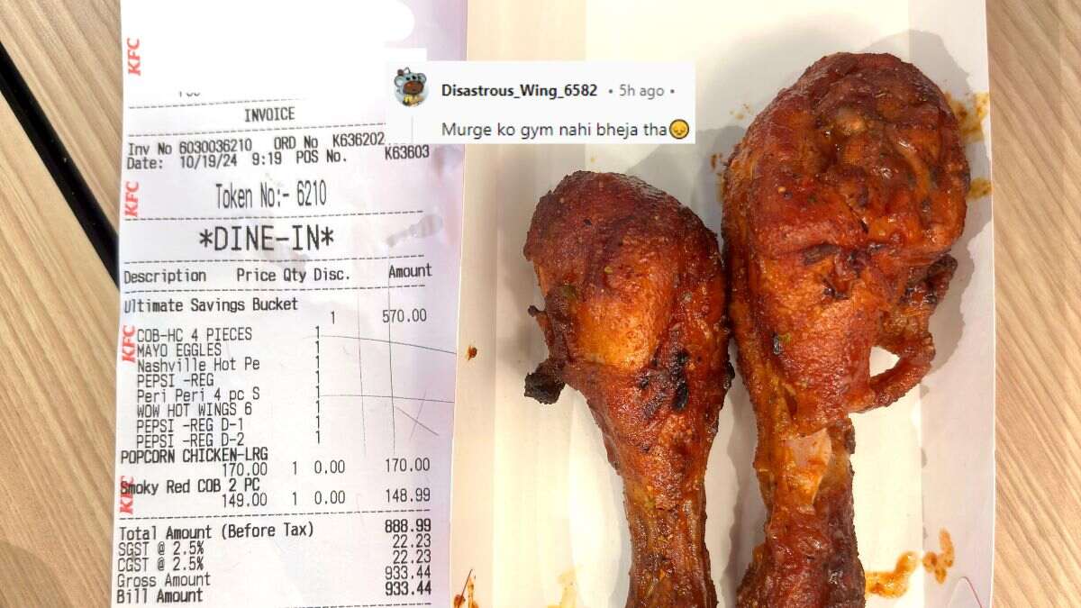 Redditor Shares 2 Differently-Sized Chicken Leg Pieces From KFC’s ₹149 Combo; Netizens Say, “Murge Ko Gym Nahi Bheja Tha”