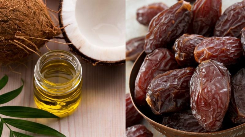 coconut oil-soaked dates