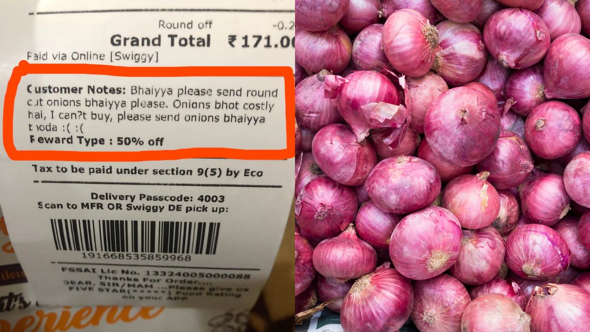 “Bahut Costly Hai, I Can’t Buy,” Delhi Man Requests Restaurant On Swiggy To Send Extra Onions As Prices Soar; Netizens React