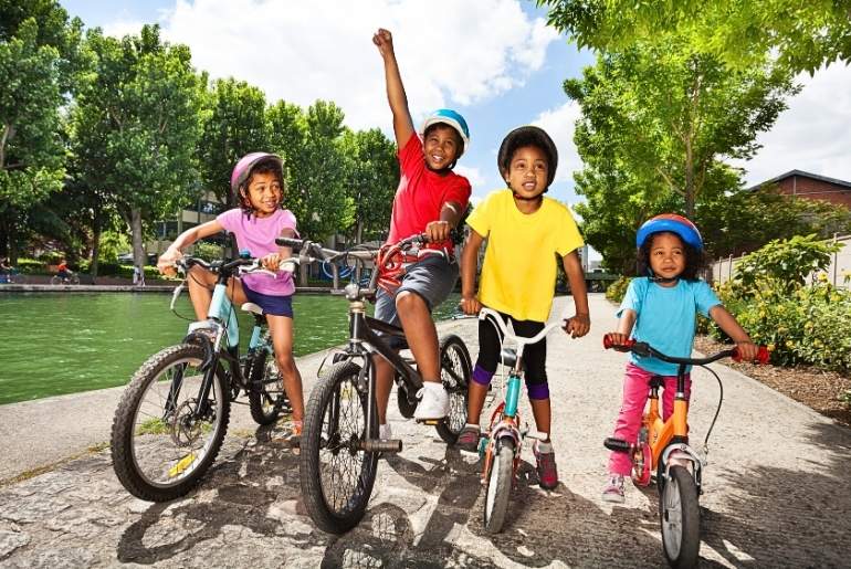 children on bike