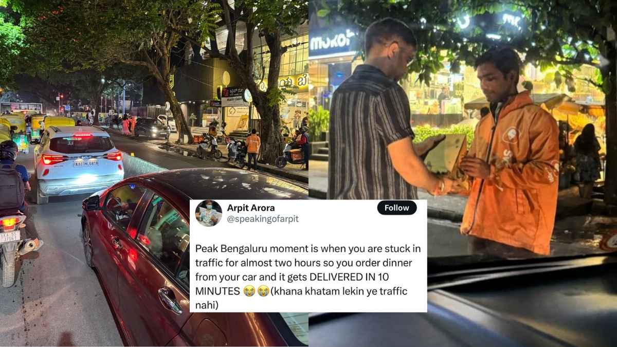 Man Stuck In 2-Hour Long Bengaluru Traffic Receives Swiggy Food Delivery In 10 Minutes, Post Goes Viral On X