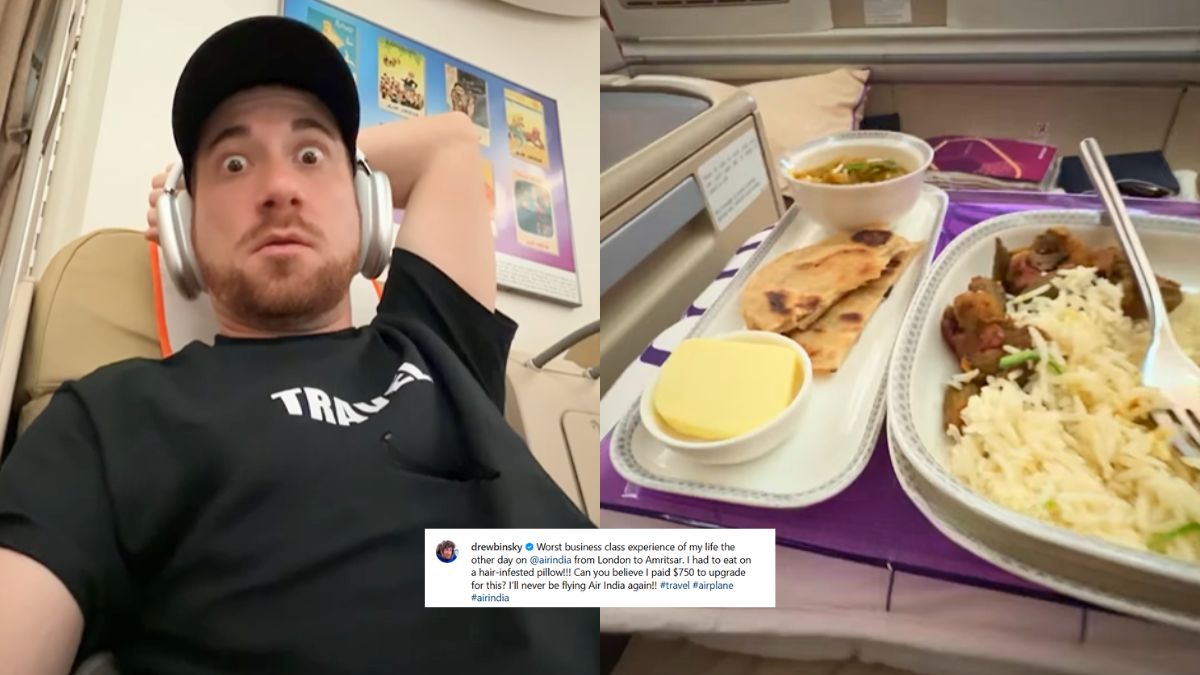 “Filthy Seats, Eating On Hair-Infested Pillow,” American Shares ‘Pathetic’ Air India Business Class Experience; Netizens React