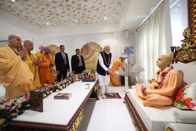 ISKCON temple visit by PM Narender Modia