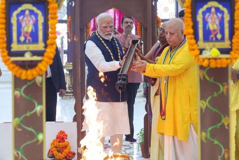 ISKCON temple visit by Narender Modi