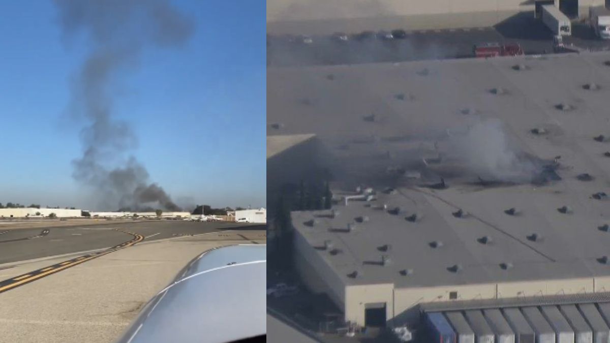 Private Plane Crashes Into Roof Of Manufacturing Unit In Southern California; 2 Dead, 18 Injured