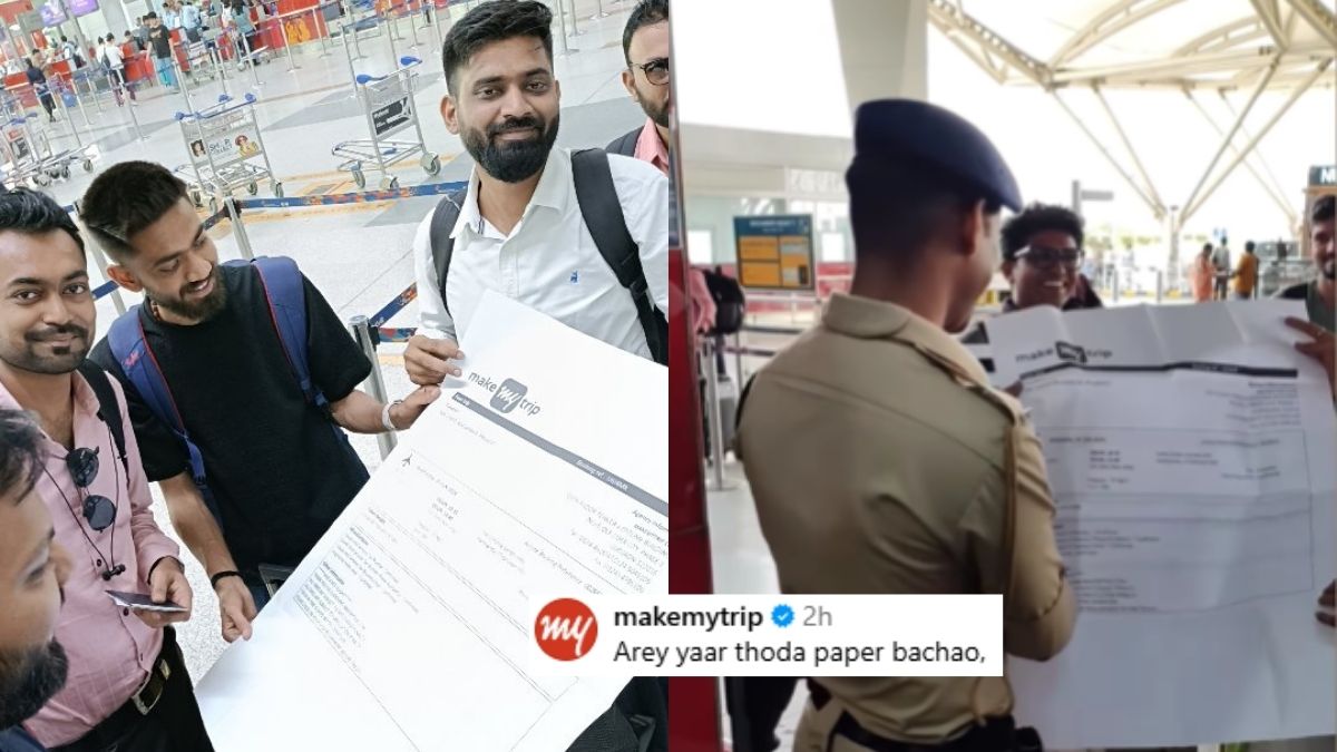 Viral Video Of Man Showing Oversized Boarding Pass At Airport Gate Leaves Netizens In Stitches; MakeMyTrip Reacts