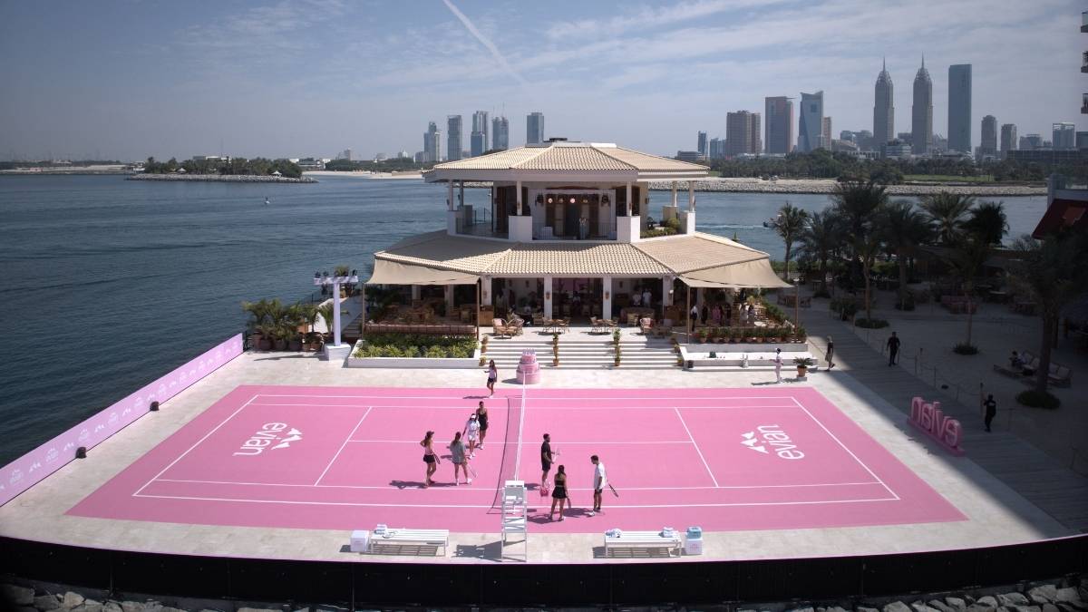 Hold Your Rackets! Dubai Welcomes First-Of-Its-Kind Floating Pink Tennis Court At Palm Jumeirah