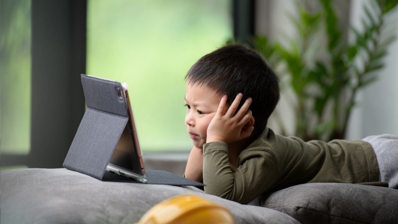 Screen time with children