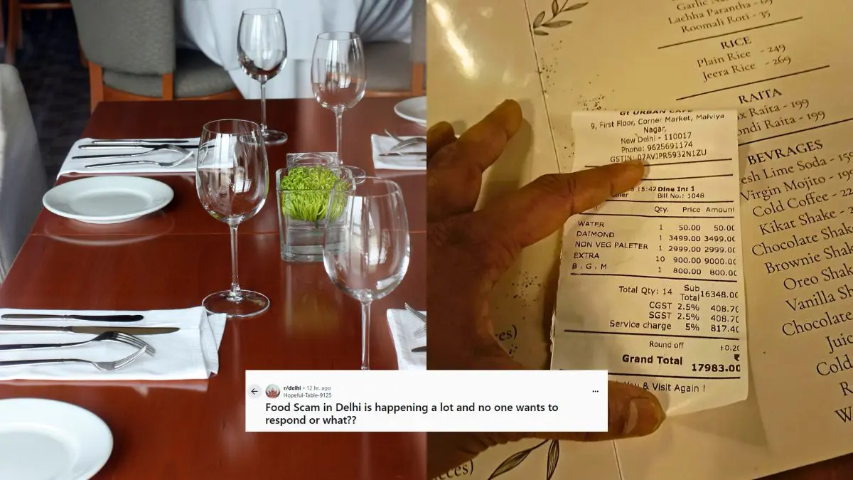 Man Pays Almost ₹18,000 At A Delhi Eatery After A Date, Calls It A Scam; Internet Reacts