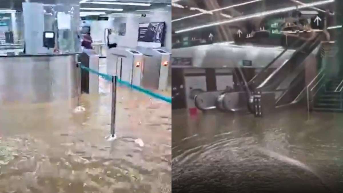 Mumbai’s Worli Metro Station Flooded After Downpour; Netizens, “Aqua Line Has A Whole New Meaning”