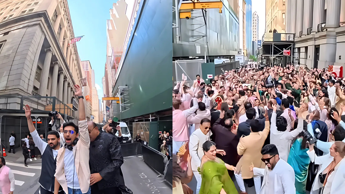 Wall Street Comes To A Halt As 400-Person Indian Wedding Baraat Dances Through NYC
