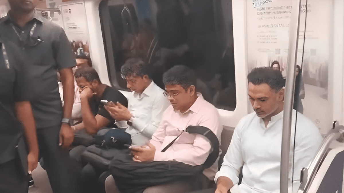 Maharashtra Home Minister Yogesh Kadam Takes Mumbai Metro To Beat Mumbai Rain Traffic