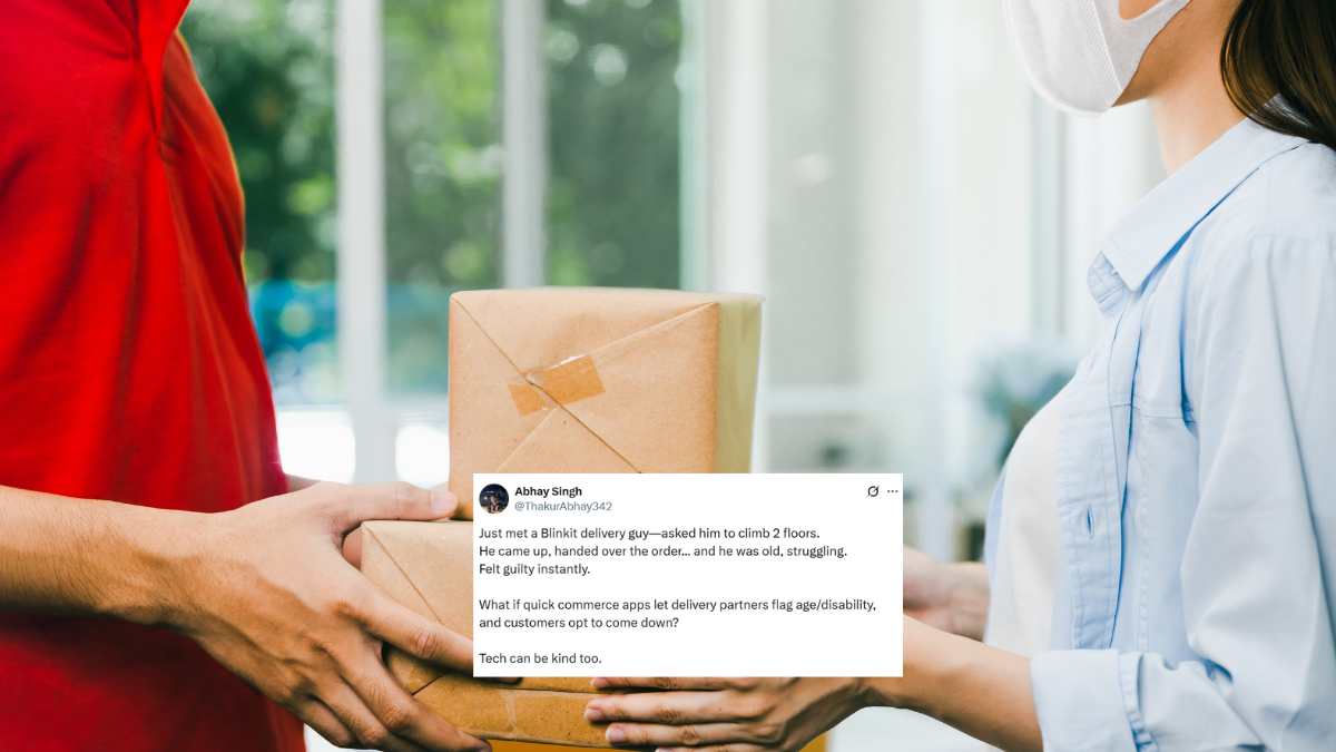X User Meets Elderly Delivery Man Who Climbed 2 Floors: Suggests Apps To Ask Customers To Come Down